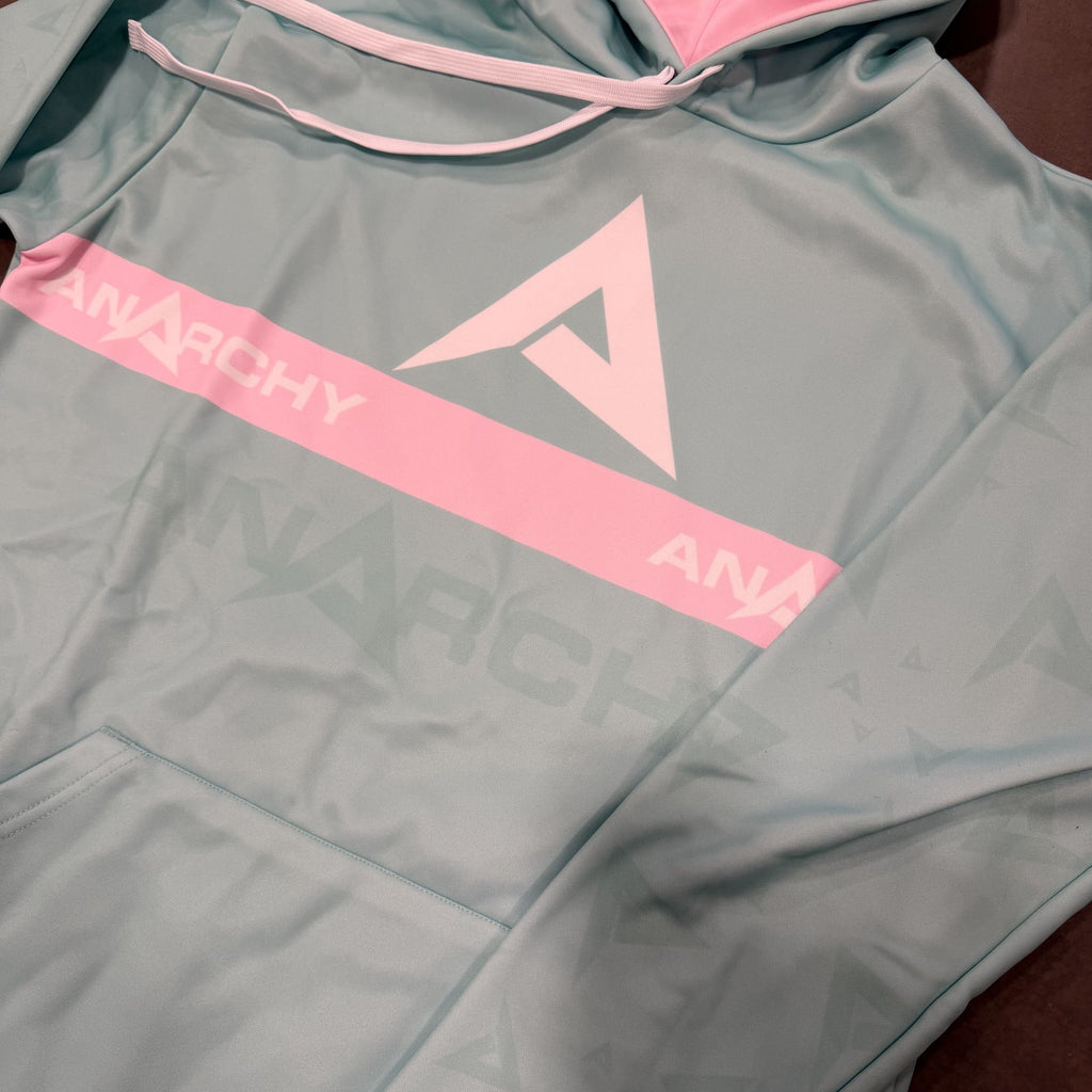Anarchy Fleece Hoodie - Teal/Pink product image 2, provided for visual reference and product detail review
