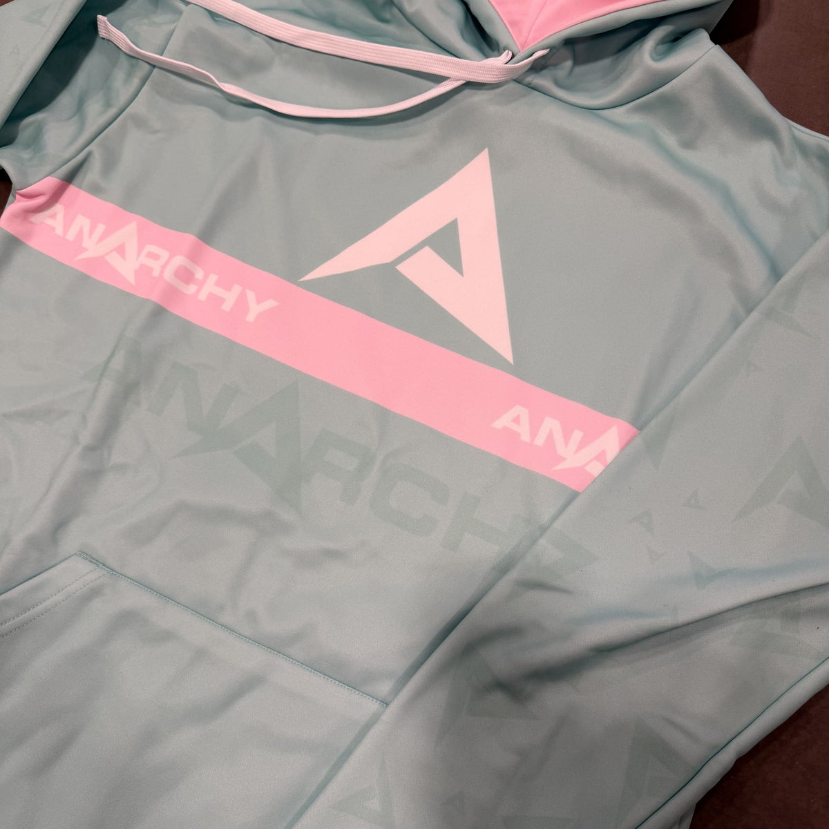 Anarchy Fleece Hoodie - Teal/Pink product image 2, provided for visual reference and product detail review