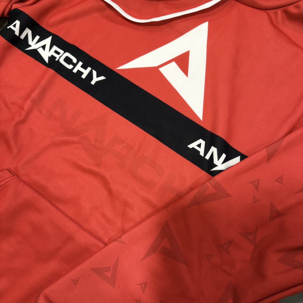 Anarchy Fleece Hoodie - Red/Black product image 2, provided for visual reference and product detail review