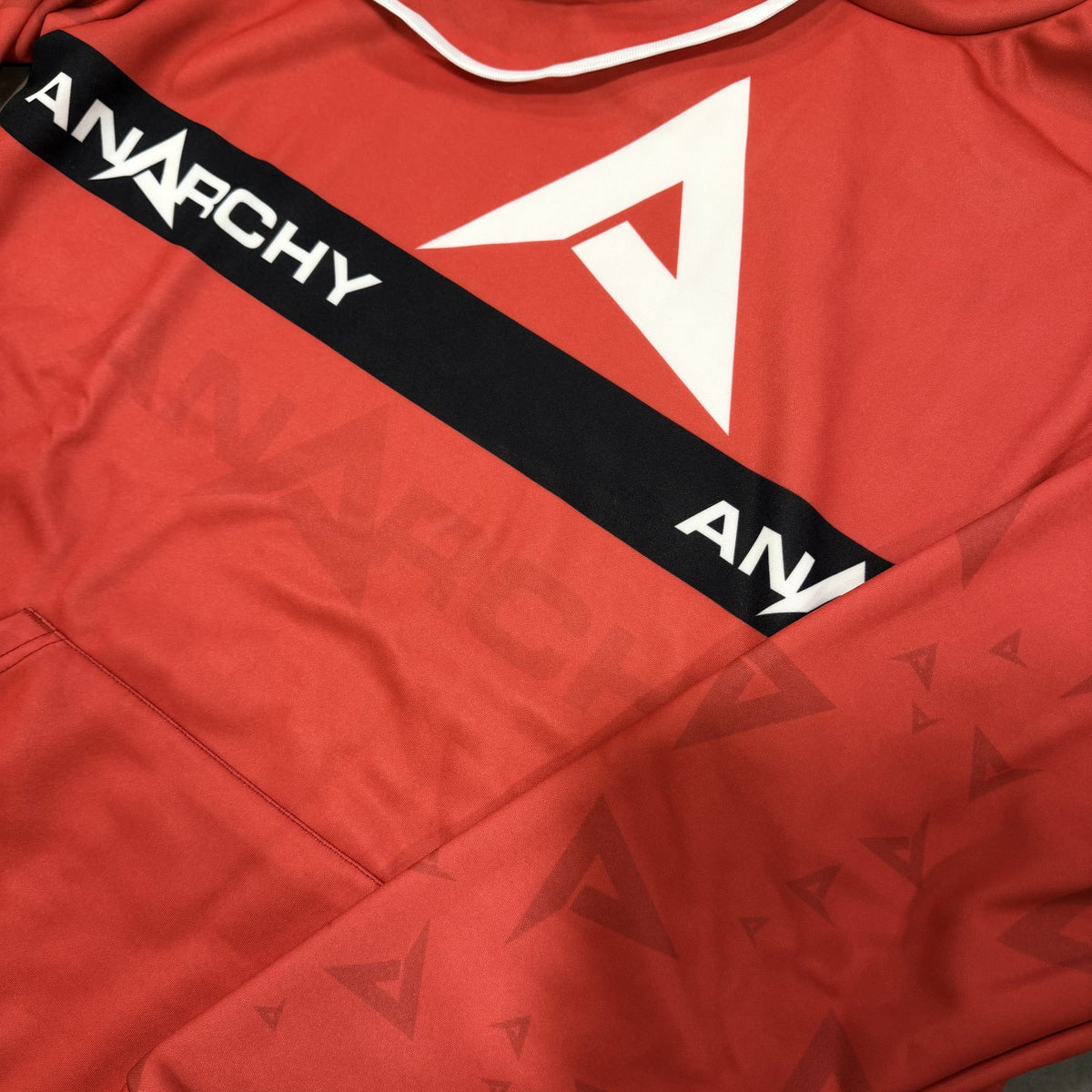 Anarchy Fleece Hoodie - Red/Black product image 2, provided for visual reference and product detail review
