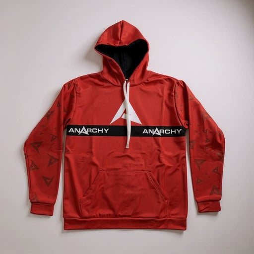 Anarchy Fleece Hoodie - Red/Black product image 3, provided for visual reference and product detail review