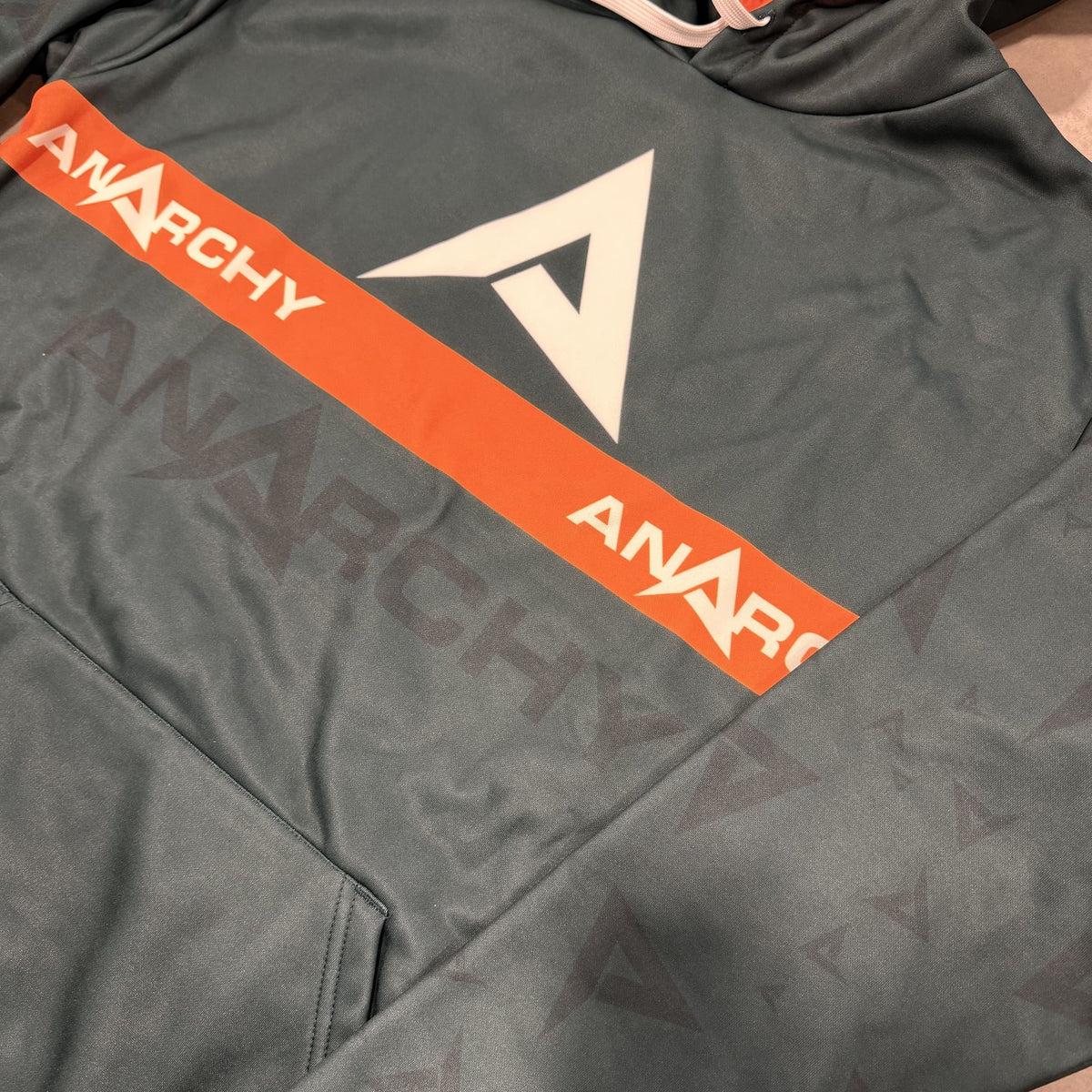 Anarchy Fleece Hoodie - Dark Green/Orange product image 2, provided for visual reference and product detail review