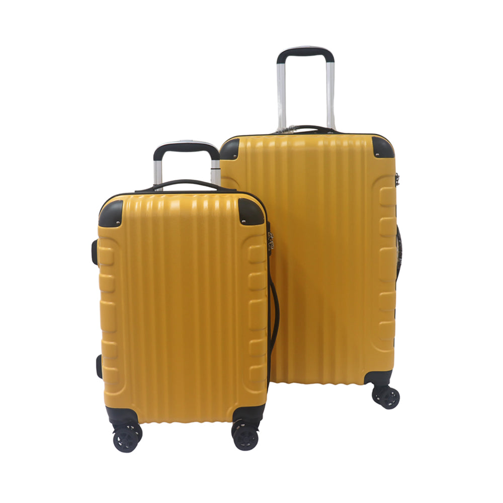 TRAVEL TIME TT-8036 20"+25" Hard Case Spinner Luggage - Expandable, TSA Lock - Yellow