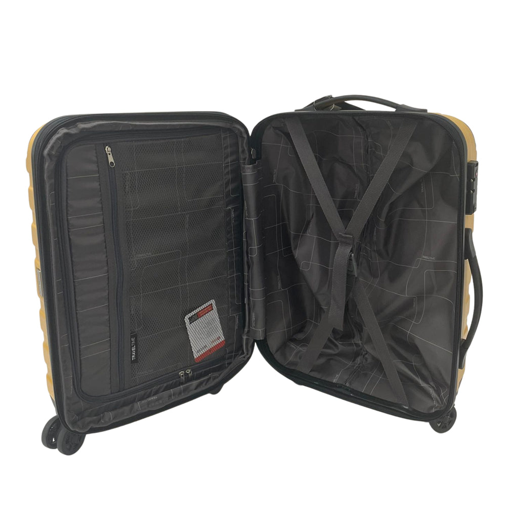 TRAVEL TIME TT-8036 20"+25" Hard Case Spinner Luggage - Expandable, TSA Lock - Yellow