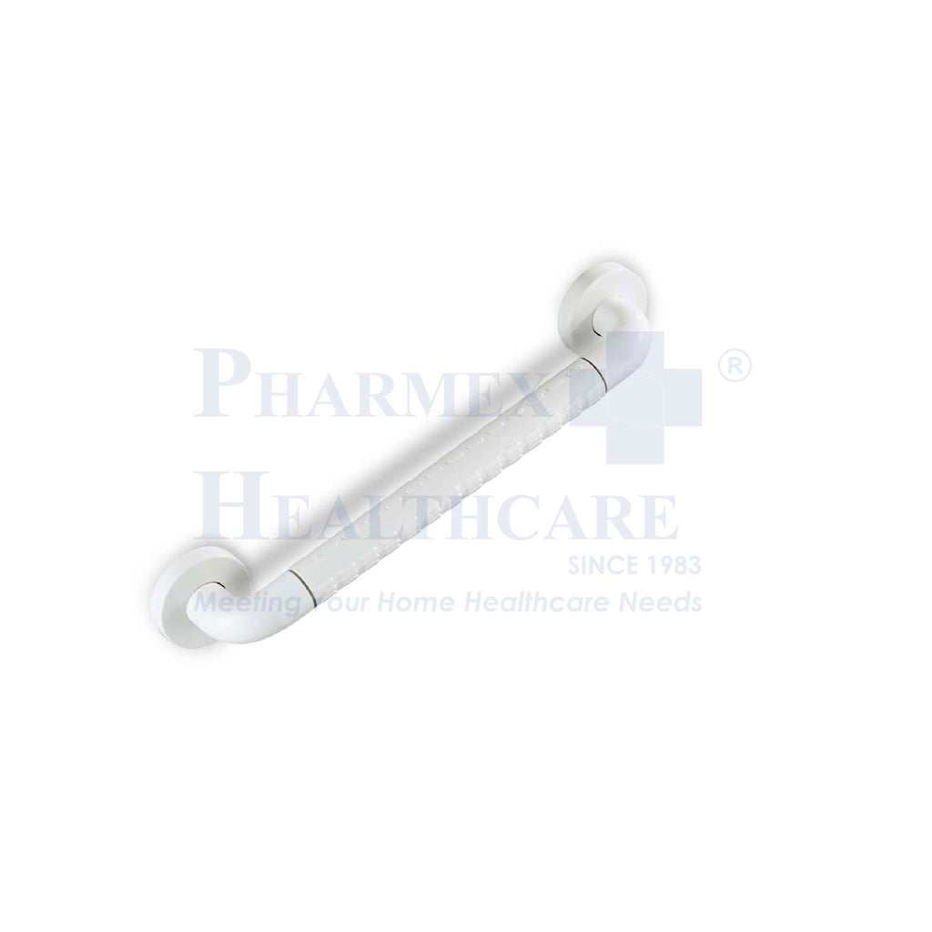 White ABS Nylon-Coated Stainless Steel Grab Bar, 12"/18"/24", 1 Unit