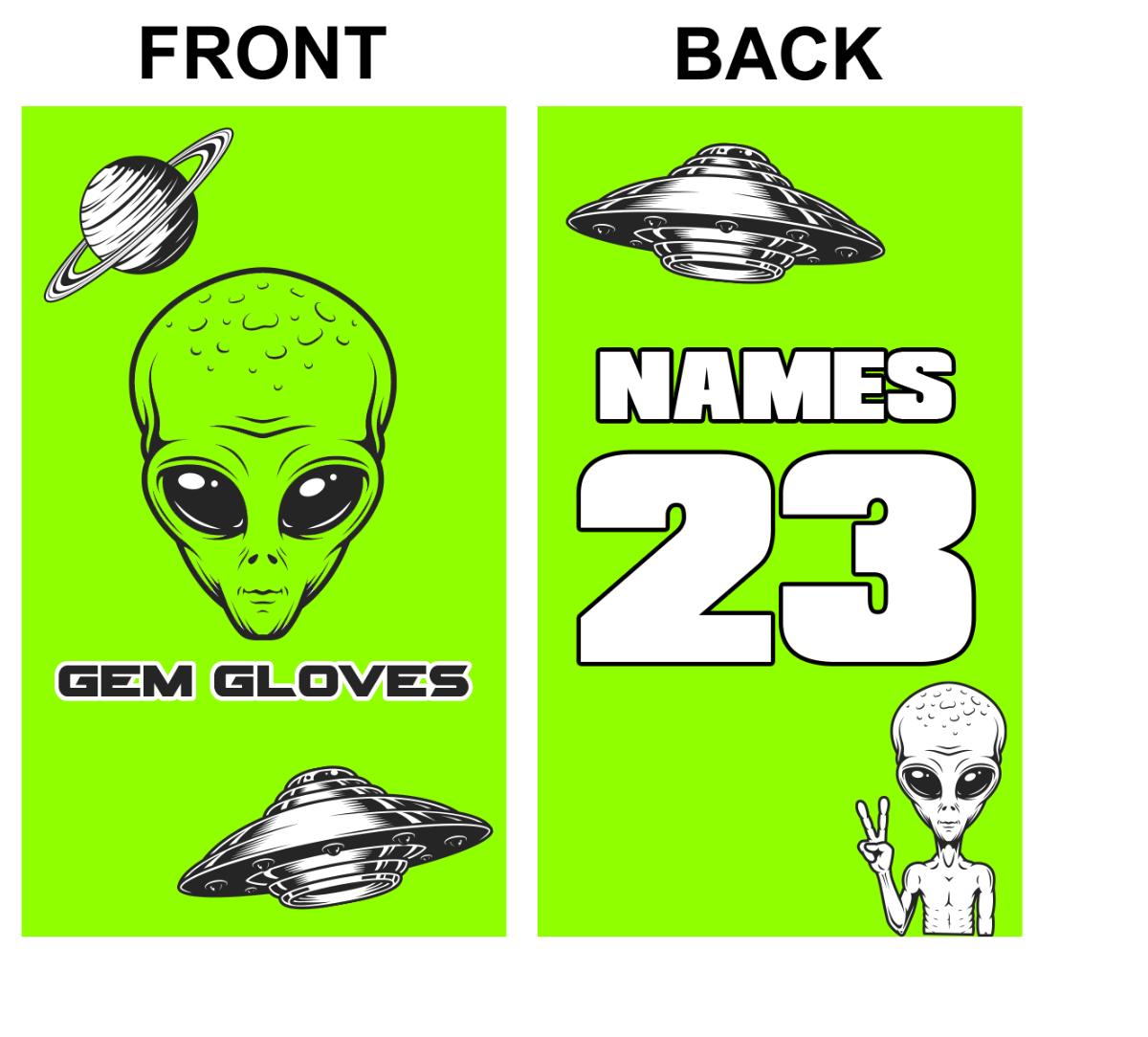 Gem Gloves Area 51 Bag Tag product image 1, provided for visual reference and product detail review