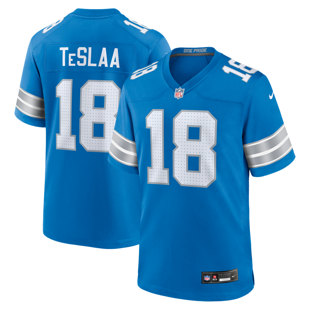 Men's Detroit Lions Isaac TeSlaa Nike Blue Game Player product image 1