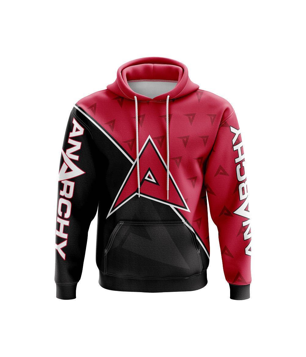 Anarchy Fleece Hoodie - Black/Red product image 1, provided for visual reference and product detail review