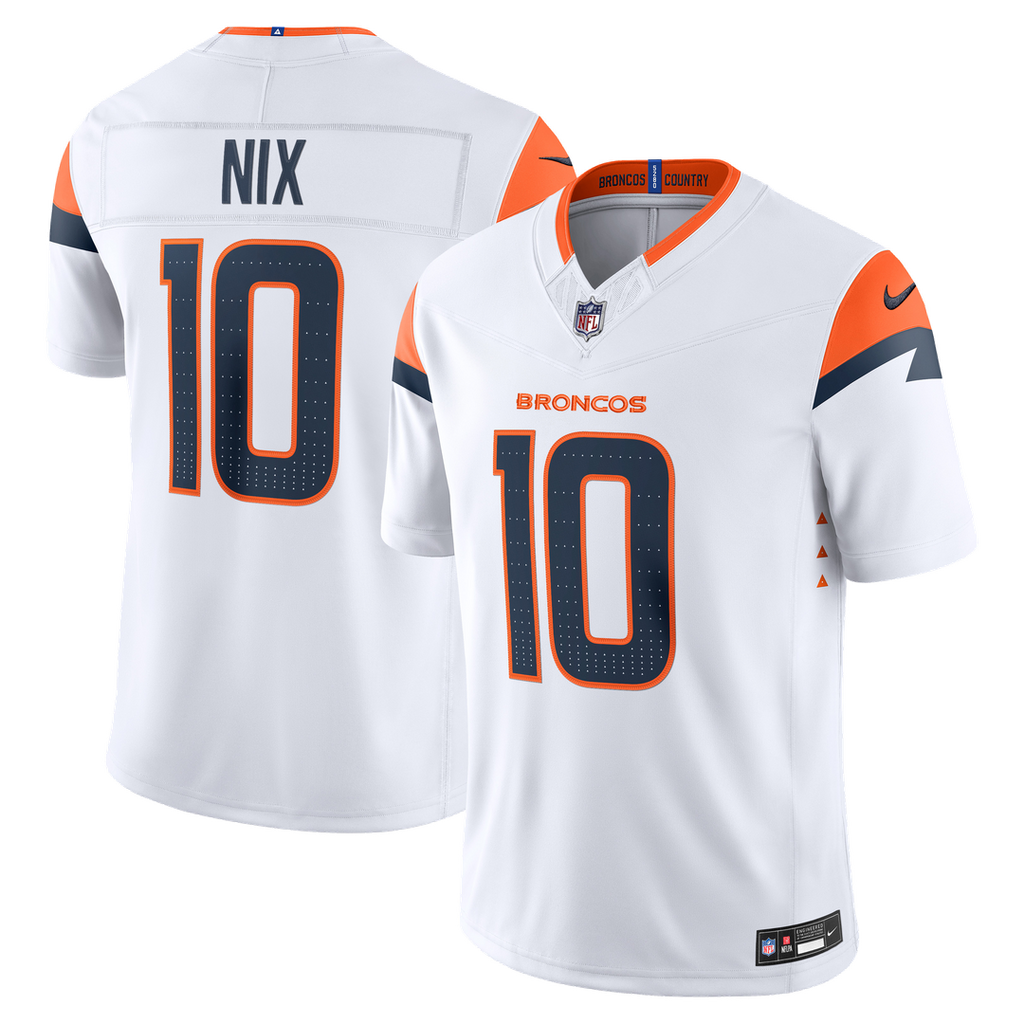 Men's Denver Broncos Bo Nix Nike White Vapor F.U.S.E. product image 4