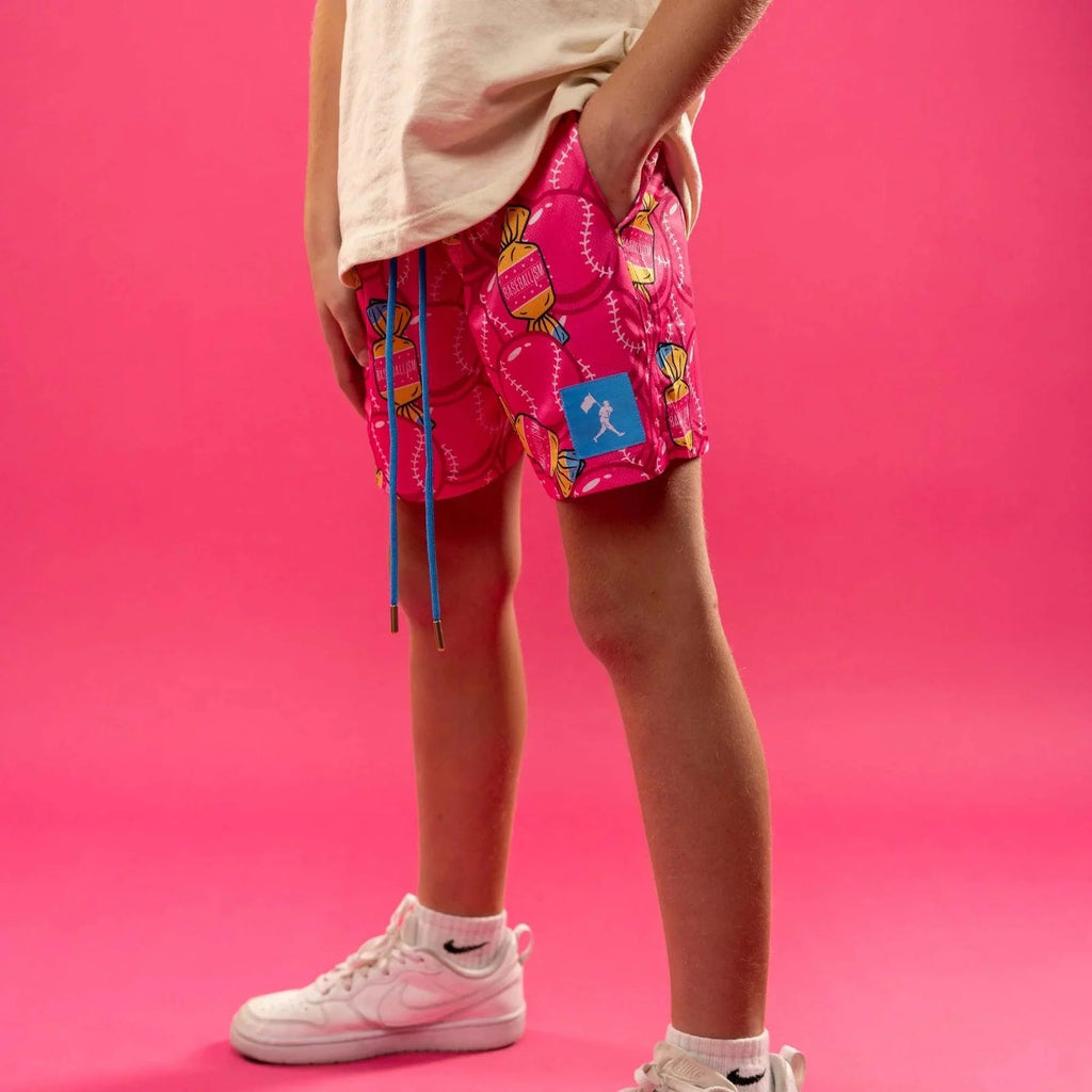 Baseballism Doubles and Bubbles Diamond Air Mesh Shorts - Youth product image 2, provided for visual reference and product