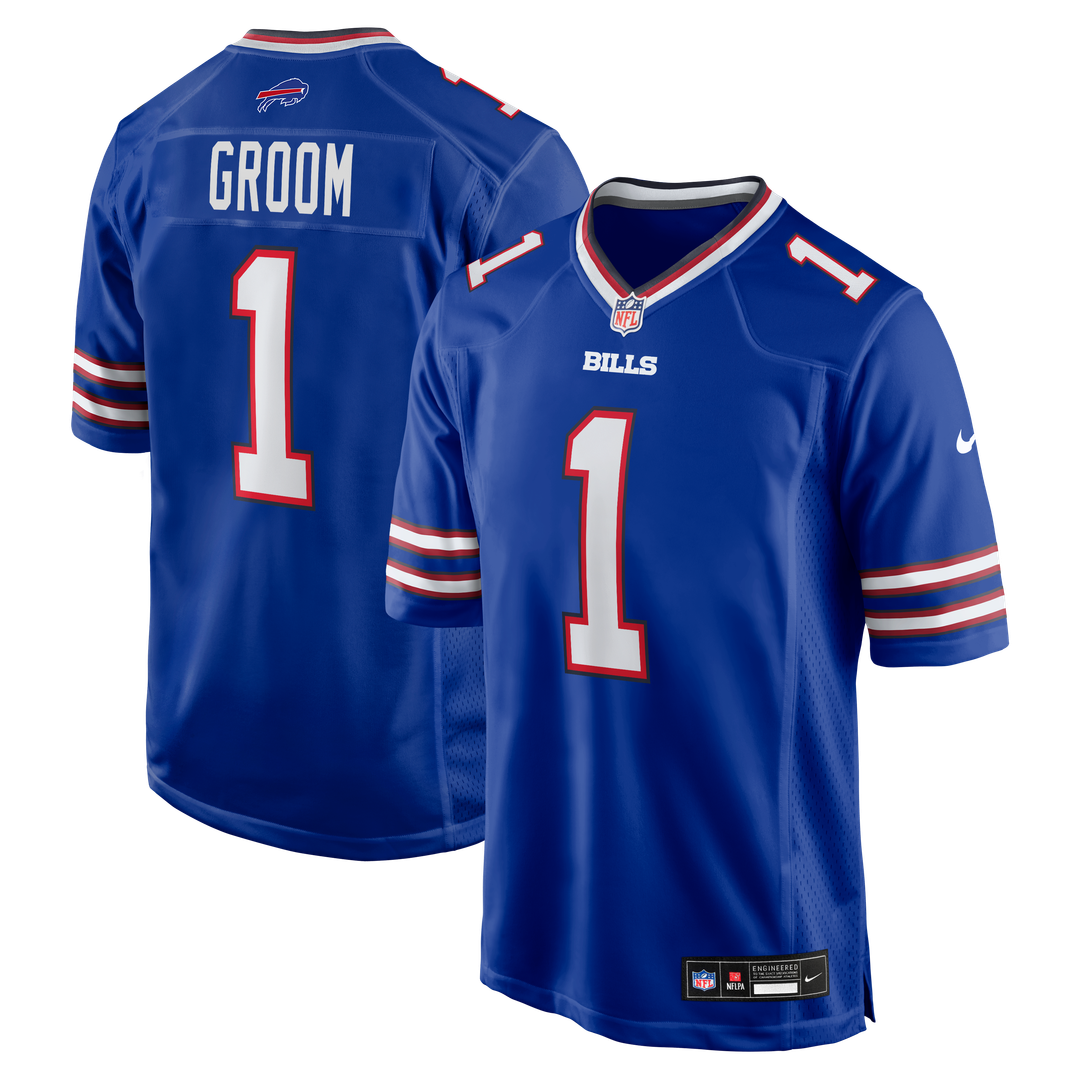 Men's Buffalo Bills Number 1 Groom Nike Royal Game Jersey product image 1