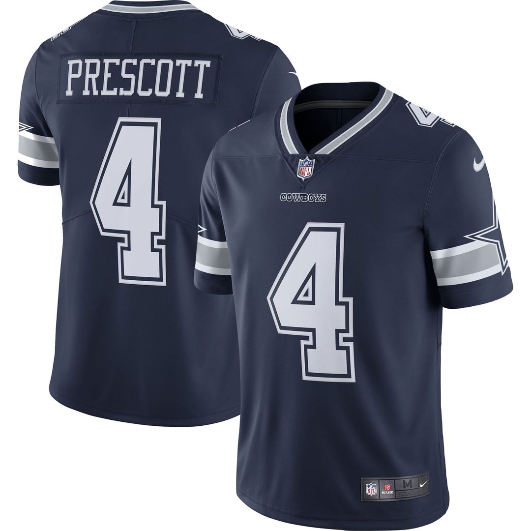 Men's Dallas Cowboys Dak Prescott Nike Navy Vapor Limited product image 4