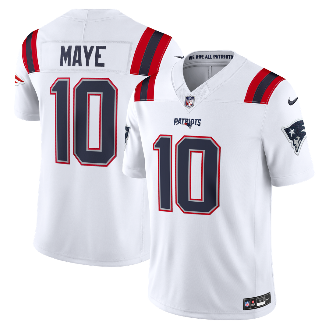 Men's New England Patriots Drake Maye Nike White Vapor product image 1