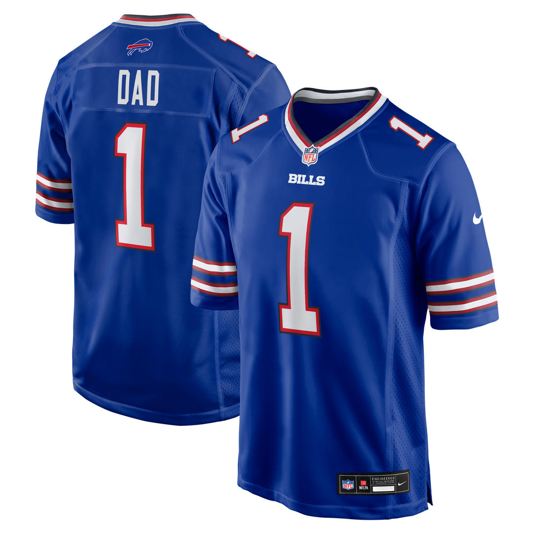Men's Buffalo Bills Number 1 Dad Nike Royal Game Jersey product image 1