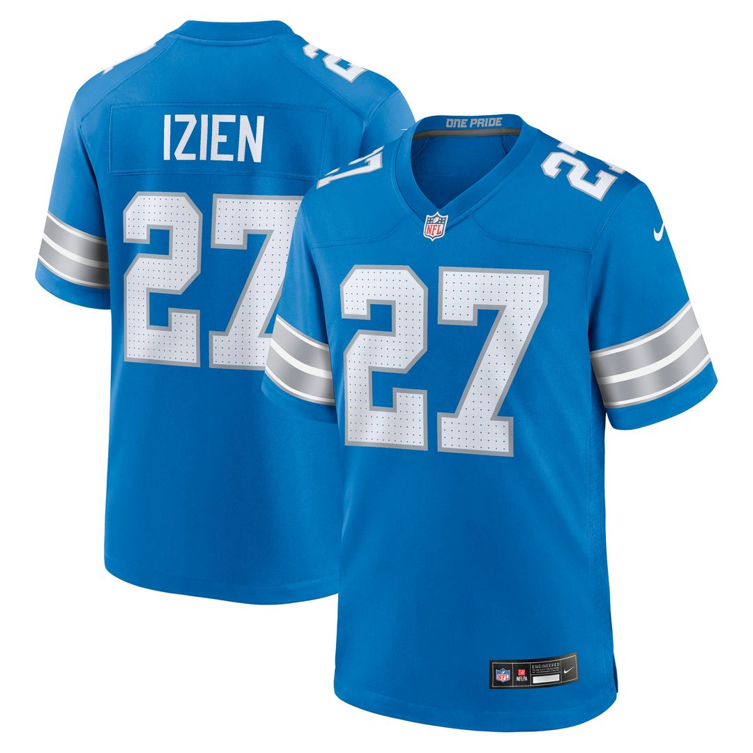 Men's Detroit Lions Christian Izien Nike Blue Team Game product image 1