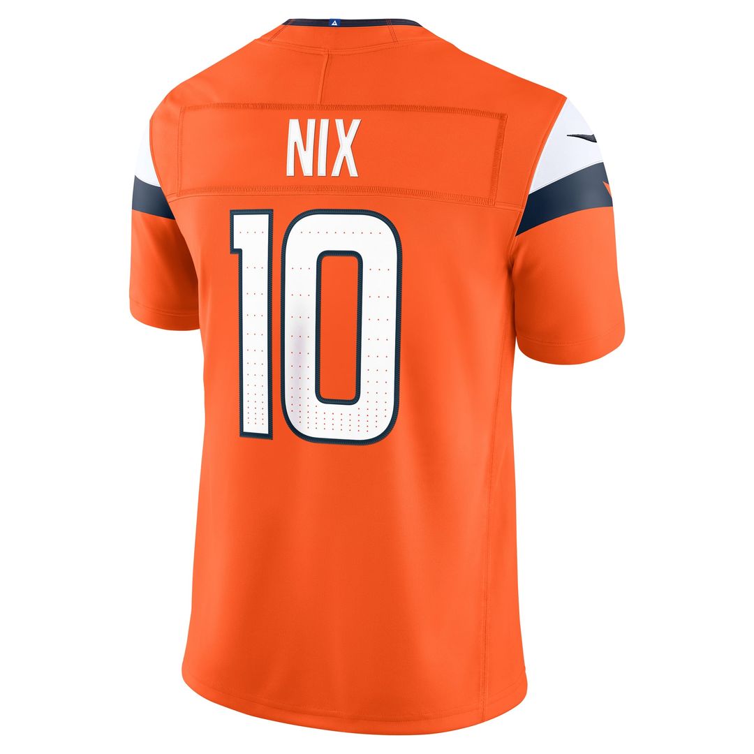 Men's Denver Broncos Bo Nix Nike Orange Team Vapor F.U.S.E. product image 3