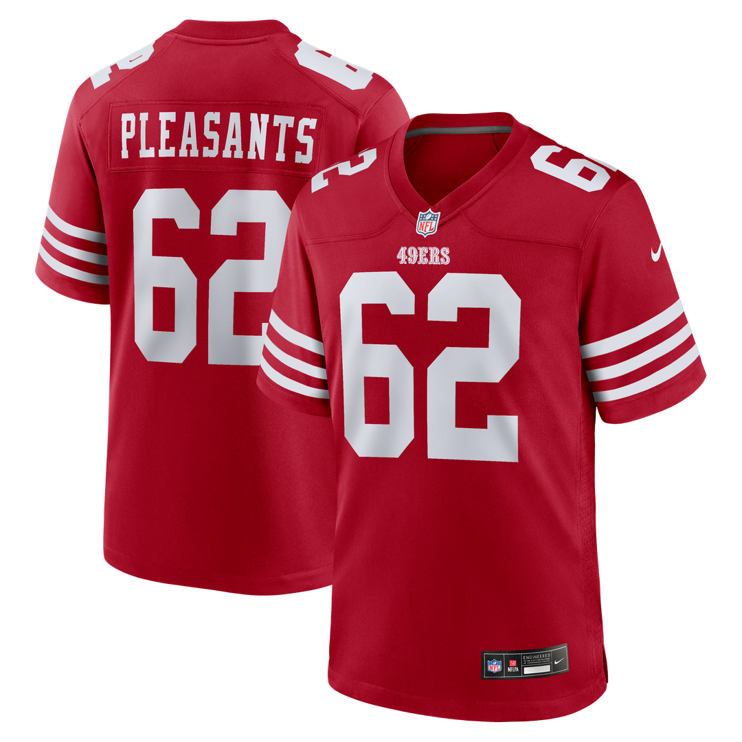 Men's San Francisco 49ers Austen Pleasants Nike Scarlet product image 1
