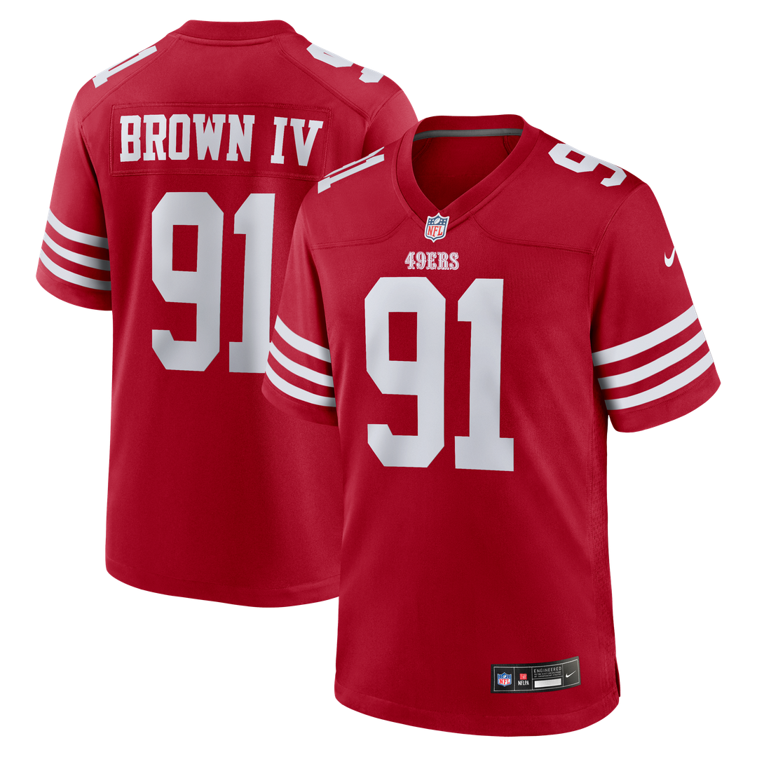 Men's San Francisco 49ers Earnest Brown IV Nike Scarlet product image 1