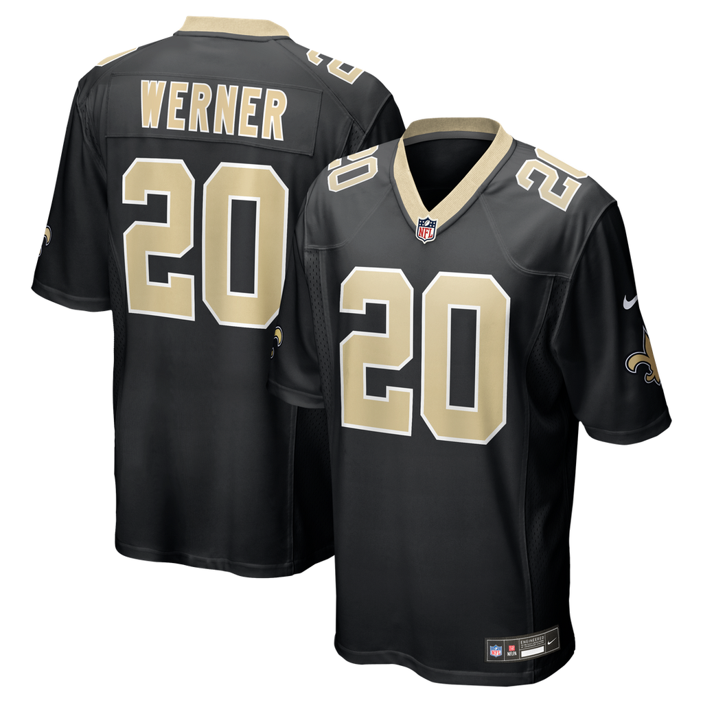 Men's New Orleans Saints Pete Werner Nike Black Game Jersey product image 1