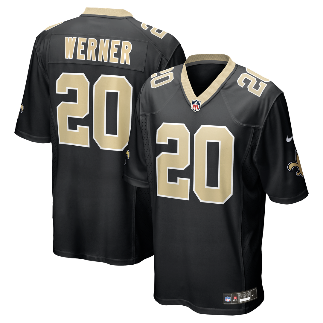 Men's New Orleans Saints Pete Werner Nike Black Game Jersey product image 1