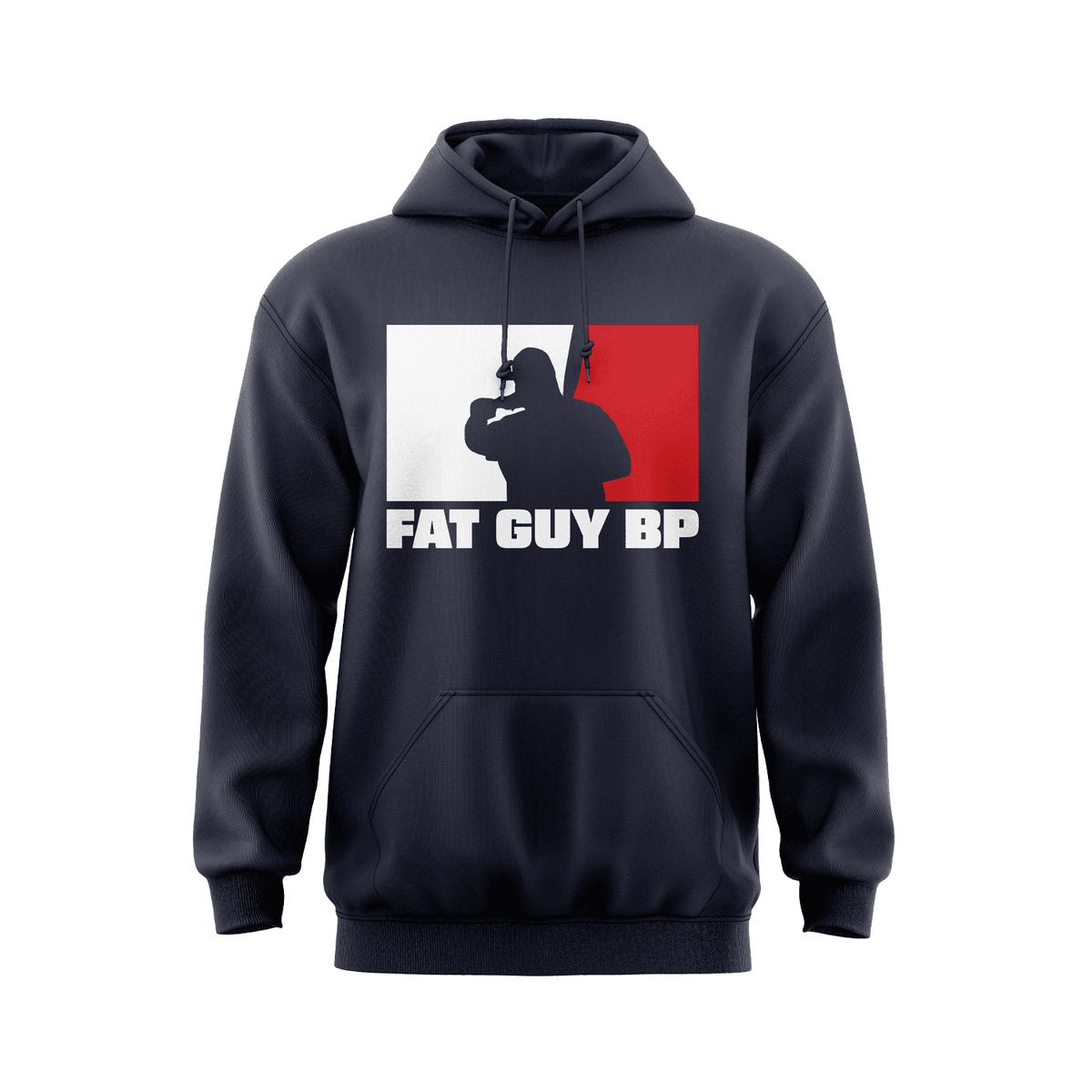 Fat Guy BP Hoodie - Navy product image 1, provided for visual reference and product detail review