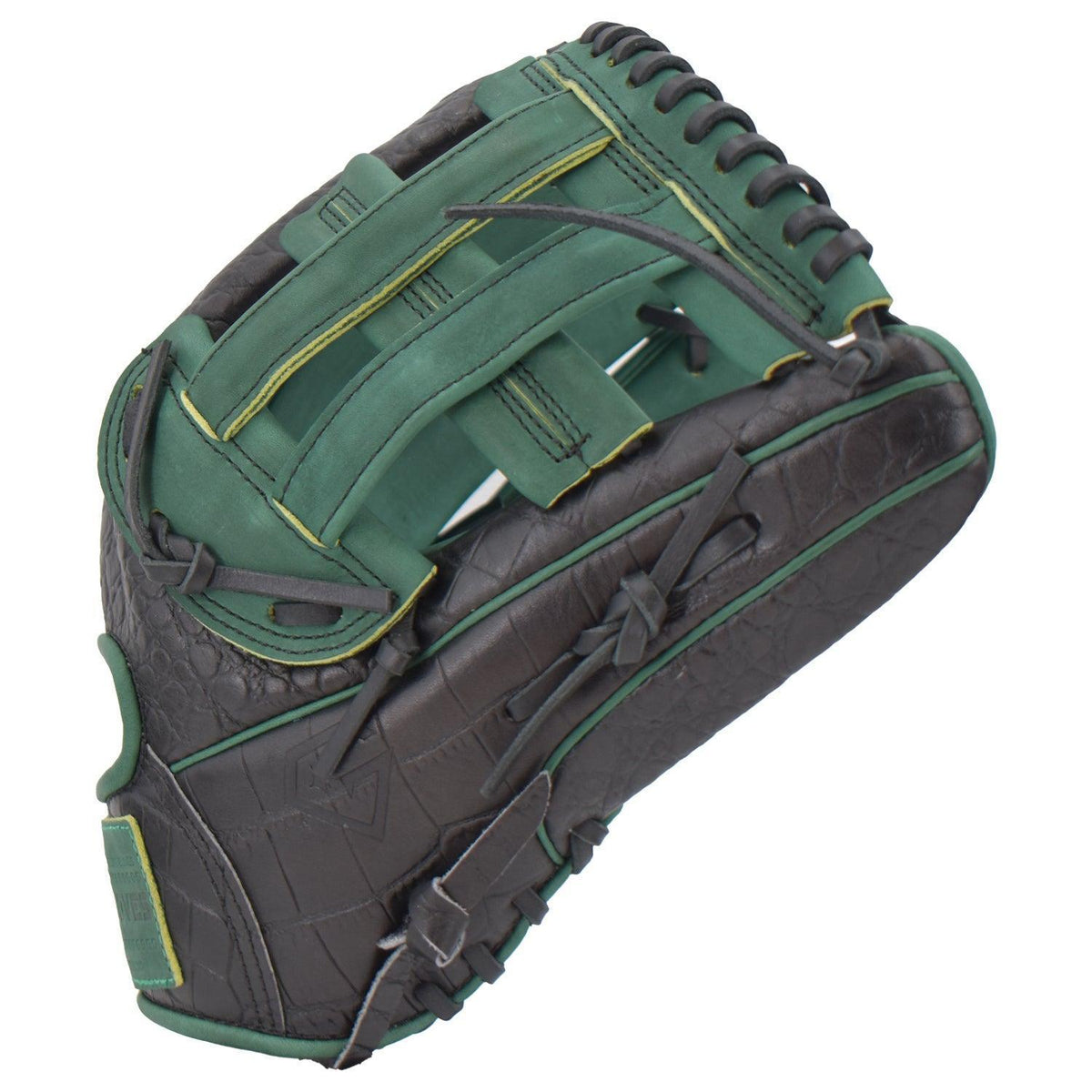 Gem Gloves Softball Fielding Glove - GEM003 (Black/Dark Green) product image 2, provided for visual reference and product
