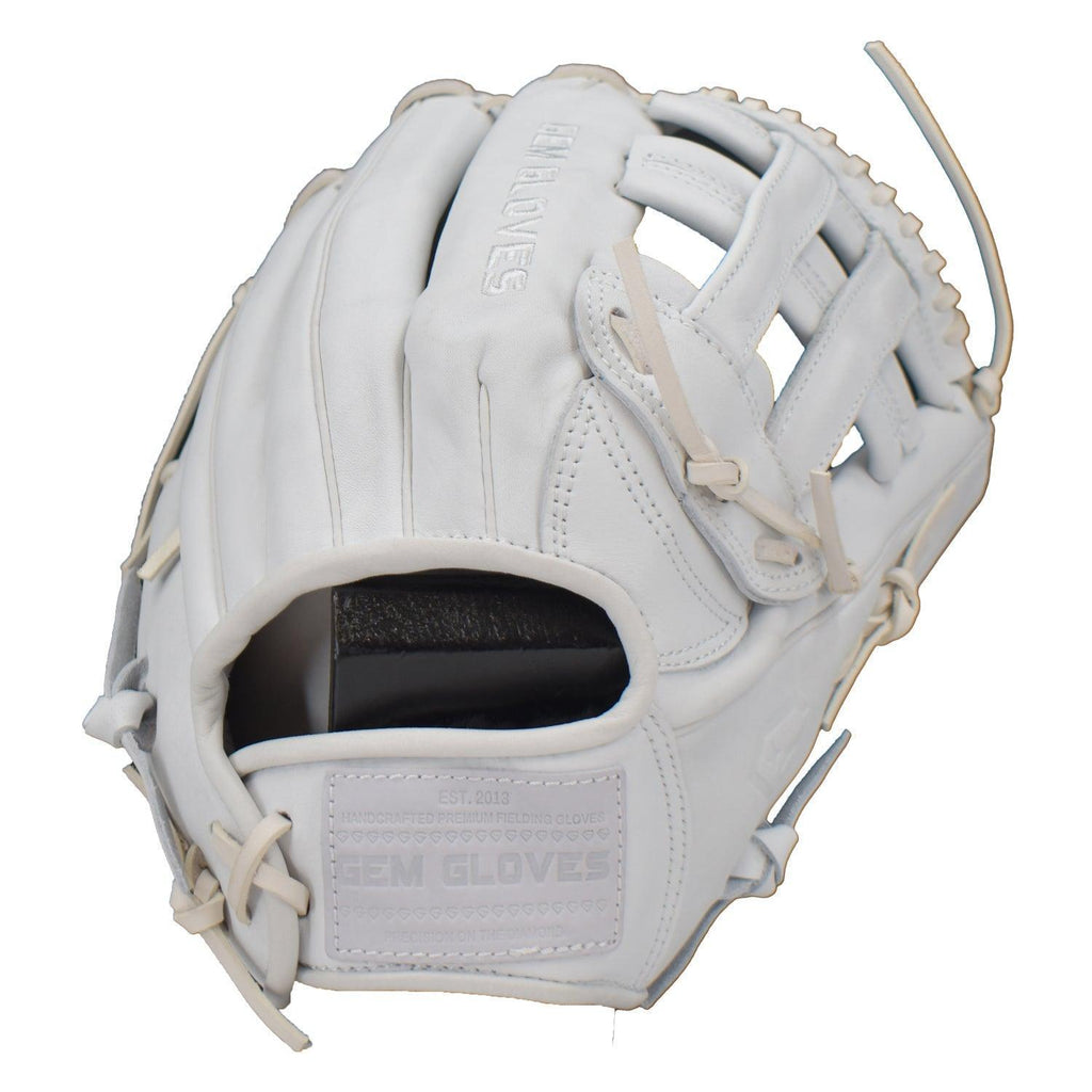 Gem Gloves Softball Fielding Glove - GEM014 (Whiteout) product image 1, provided for visual reference and product detail