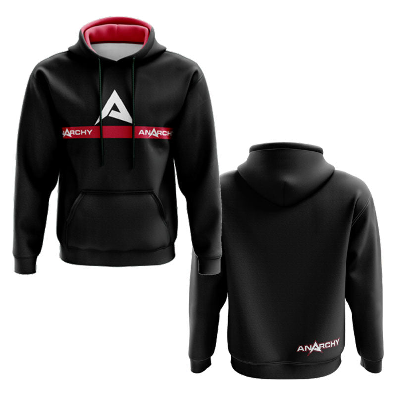 Anarchy Fleece Hoodie - Black/Red product image 1, provided for visual reference and product detail review