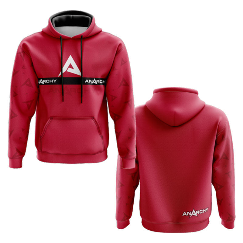 Anarchy Fleece Hoodie - Red/Black product image 1, provided for visual reference and product detail review