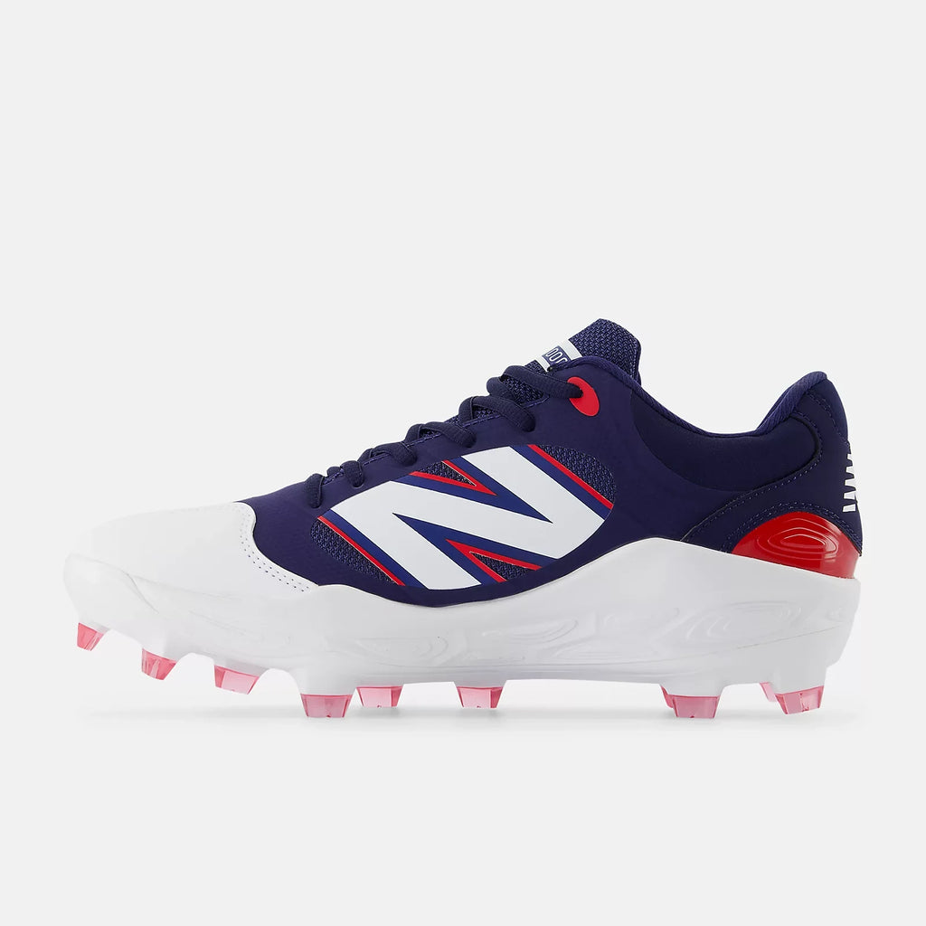 New Balance Men Fresh Foam 3000 v7 Molded Baseball Cleats - Navy/White/Red - PL3000H7 product image 2, provided for visual