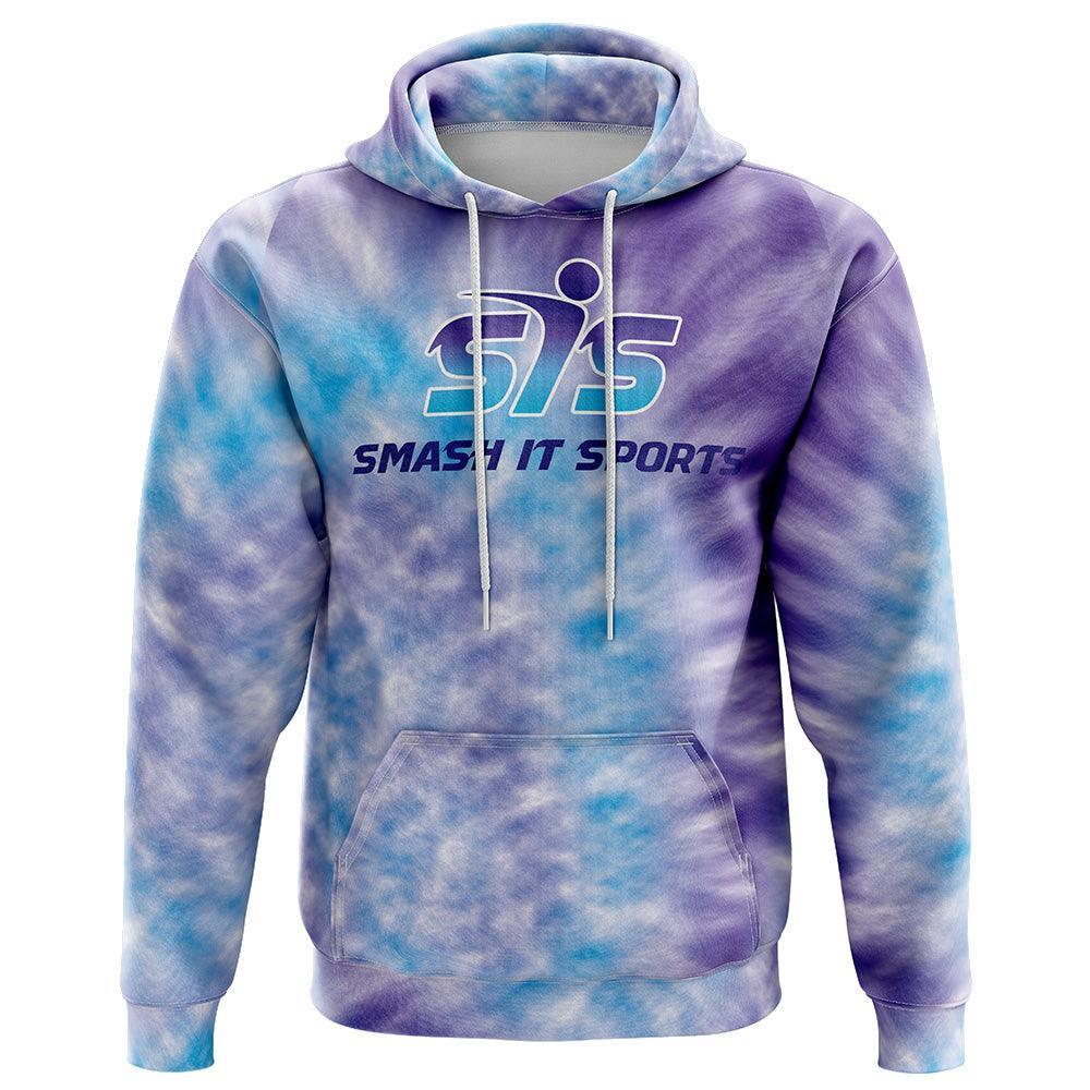Smash It Sports Core Fleece Hoodie - Purple/Blue Tie Dye - Ladies product image 1, provided for visual reference and product