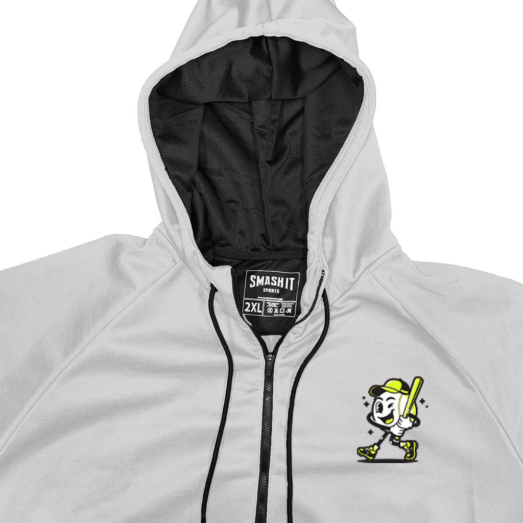 Smash It Sports "Smashie" BP Fleece Hoodie - White product image 4, provided for visual reference and product detail review