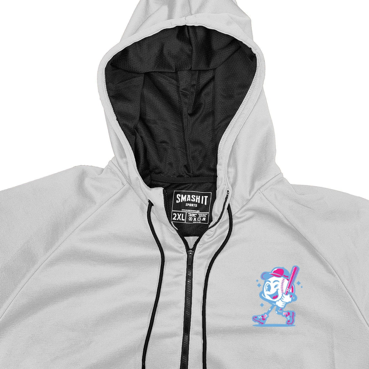 Smash It Sports "Smashie" BP Fleece Hoodie - White product image 2, provided for visual reference and product detail review