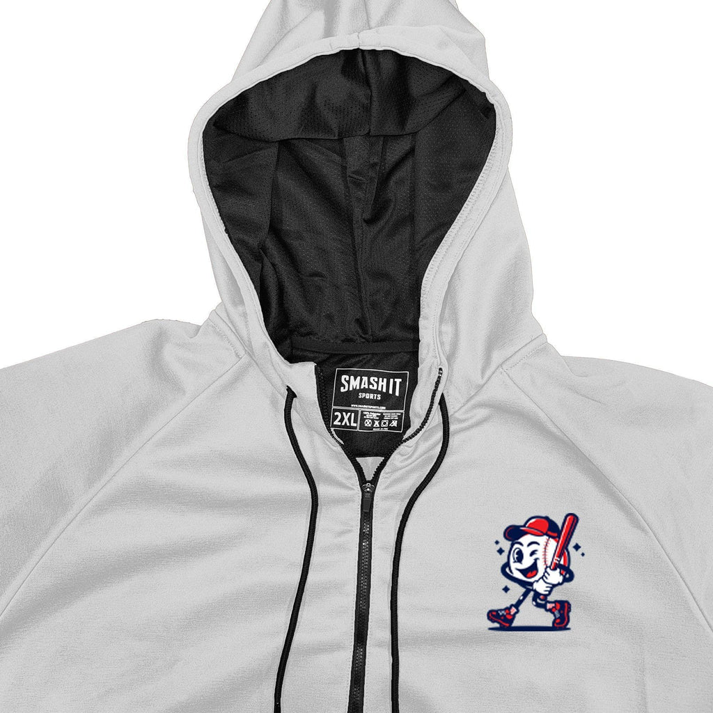 Smash It Sports "Smashie" BP Fleece Hoodie - White product image 3, provided for visual reference and product detail review