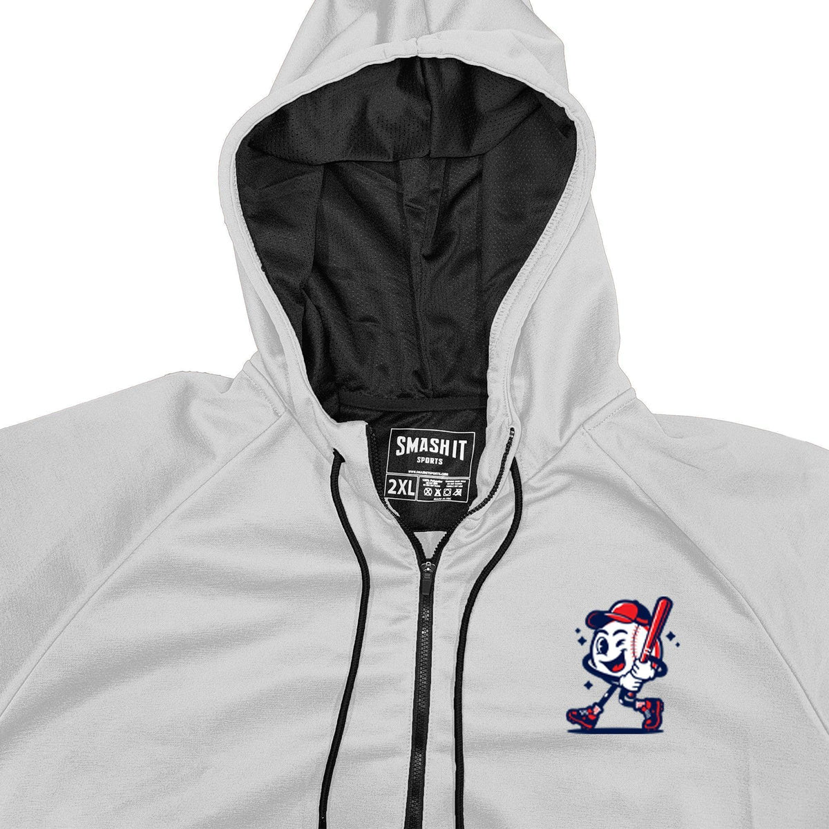 Smash It Sports "Smashie" BP Fleece Hoodie - White product image 3, provided for visual reference and product detail review