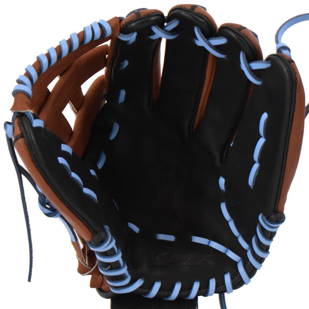 Viper Japanese Kip Leather Slowpitch Softball Fielding Glove Brown/Black/Carolina product image 2, provided for visual