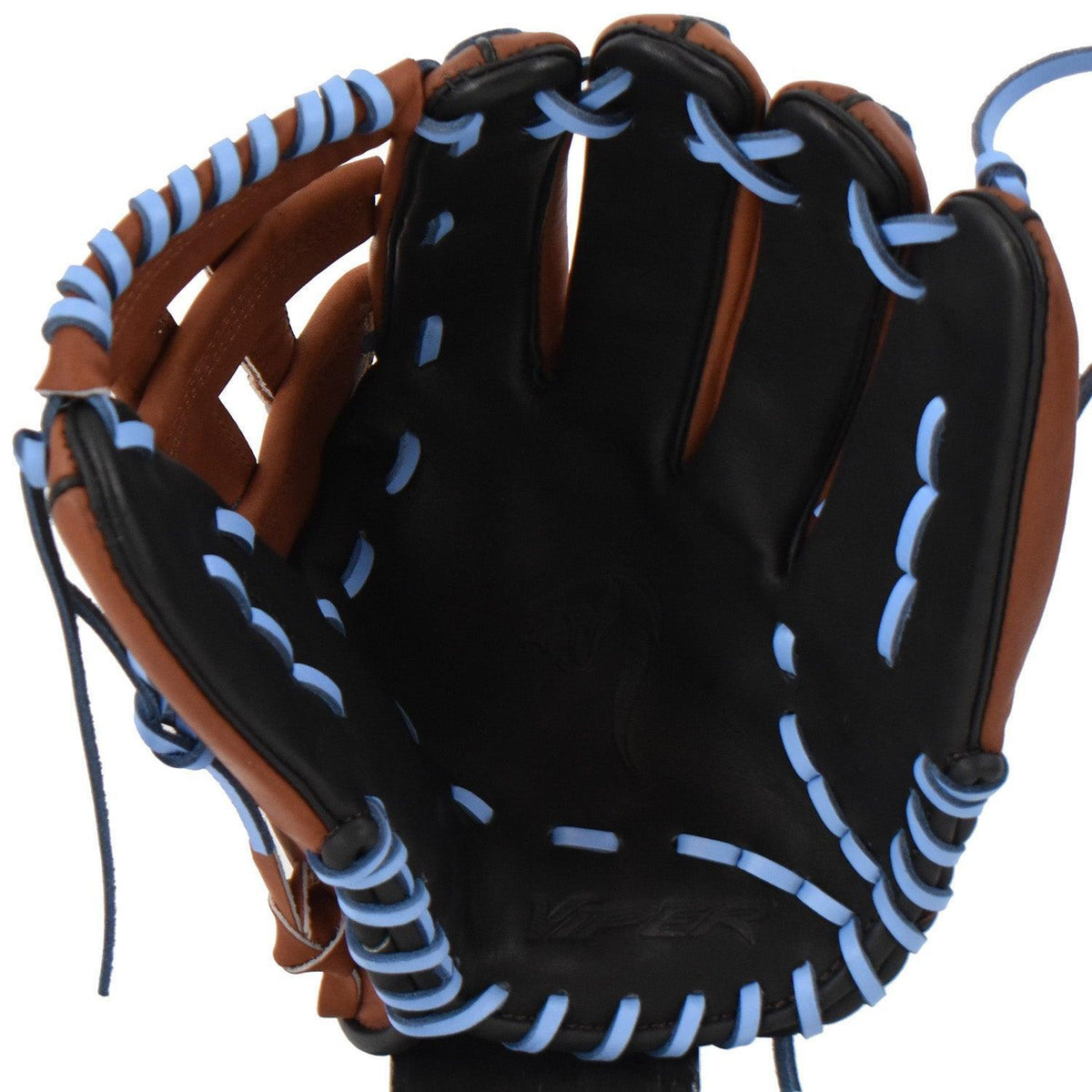 Viper Japanese Kip Leather Slowpitch Softball Fielding Glove Brown/Black/Carolina product image 2, provided for visual